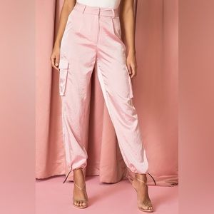 Superdown Satin Pink cargo pants